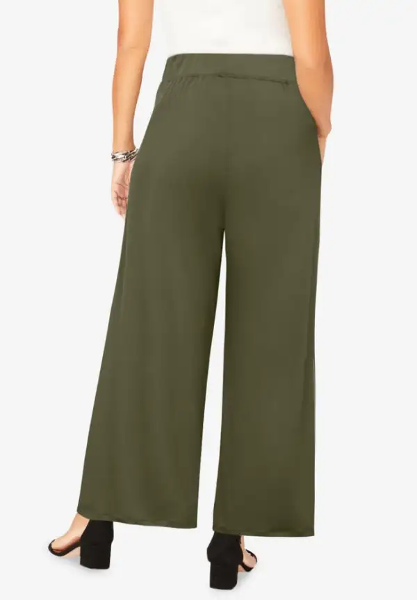 Stretch Knit Wide Leg Pant