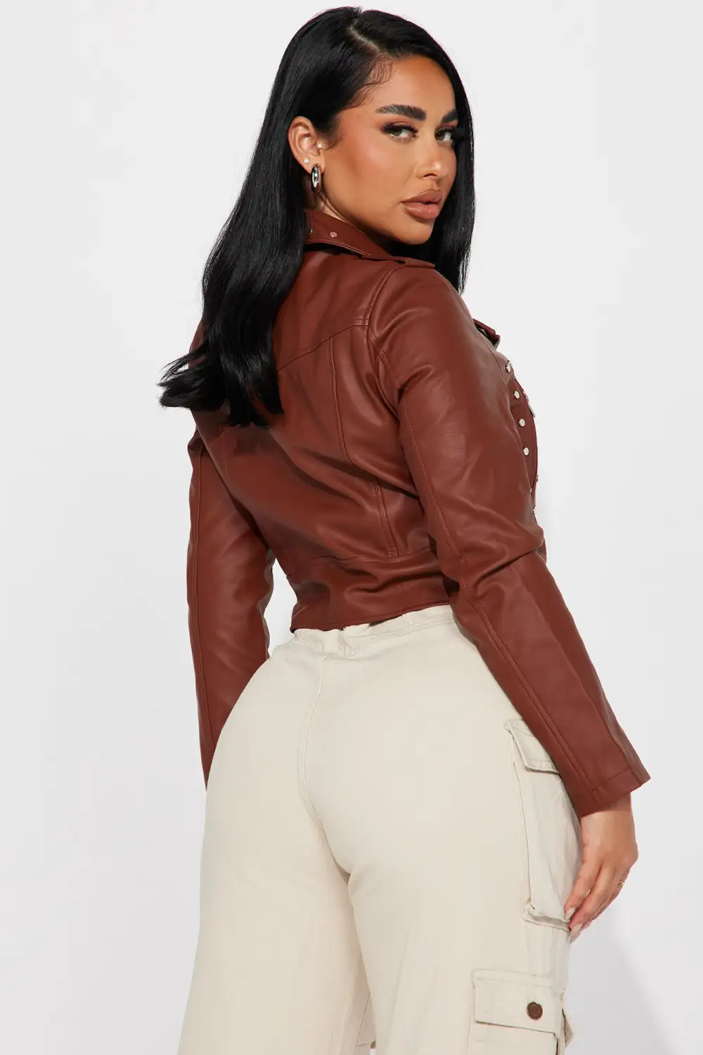 Such A Stud Moto Jacket - Brown