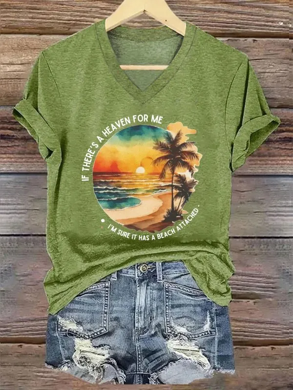 Women's If There's A Heaven For Me, I'M Sure It Has A Beach Attached T-Shirt