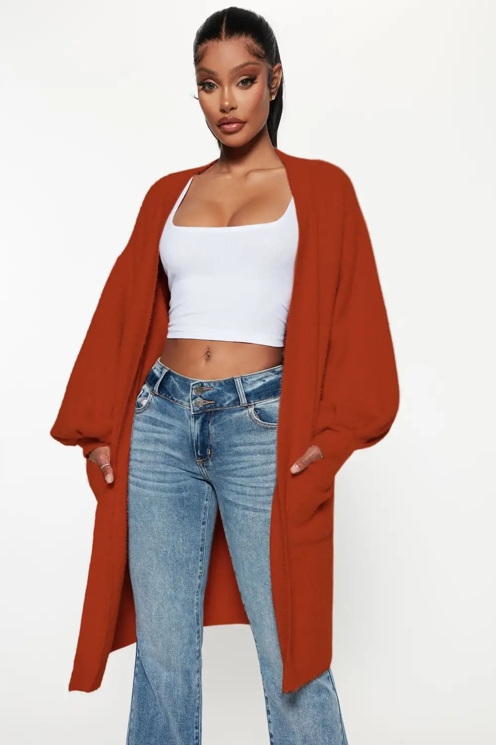 The Lucky One Cardigan - Rust