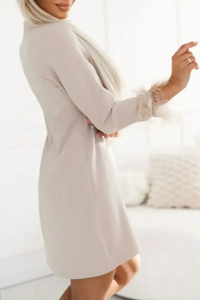 Women's Solid Color Round Neck Dress