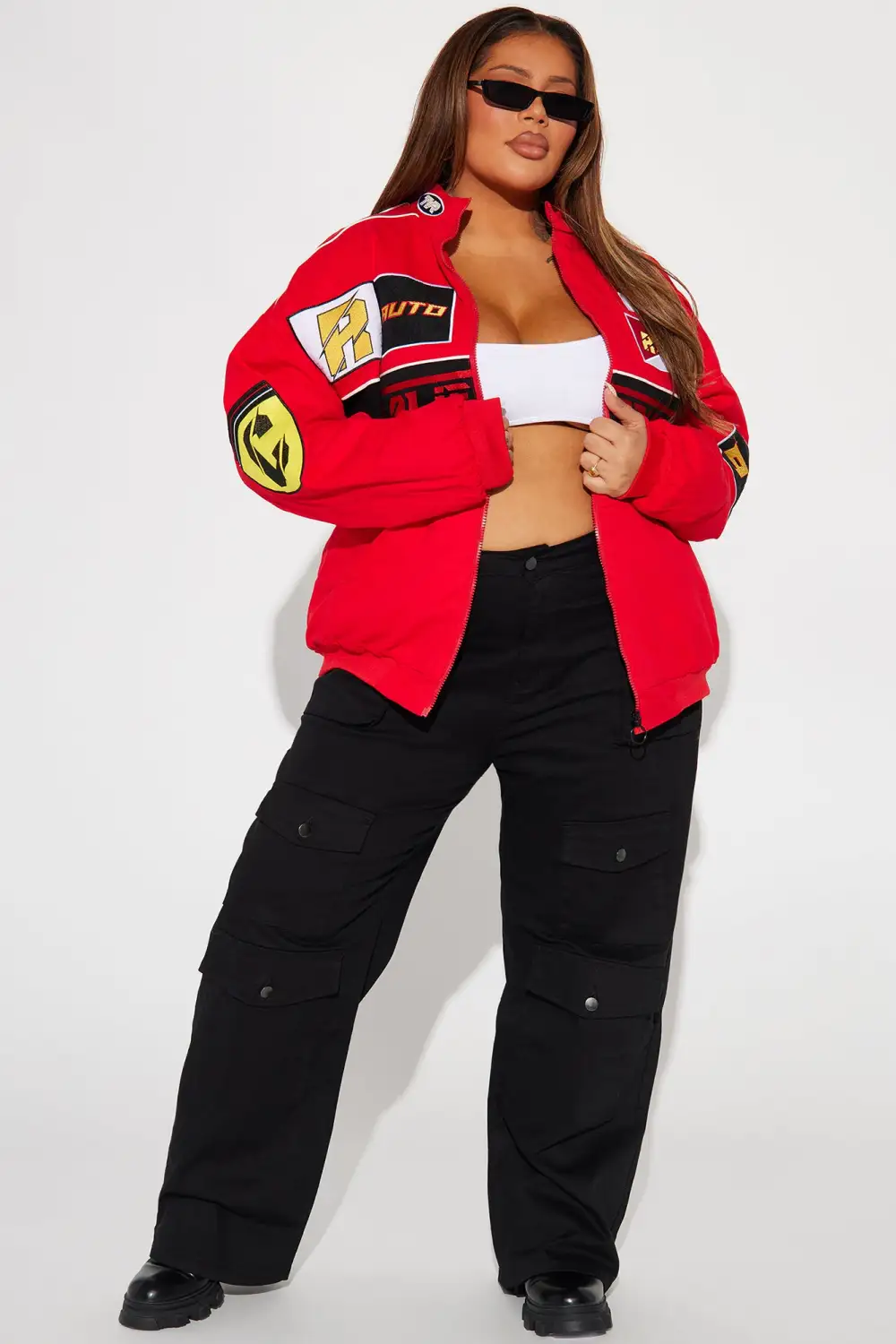 Racing Cali Bomber Jacket - Red