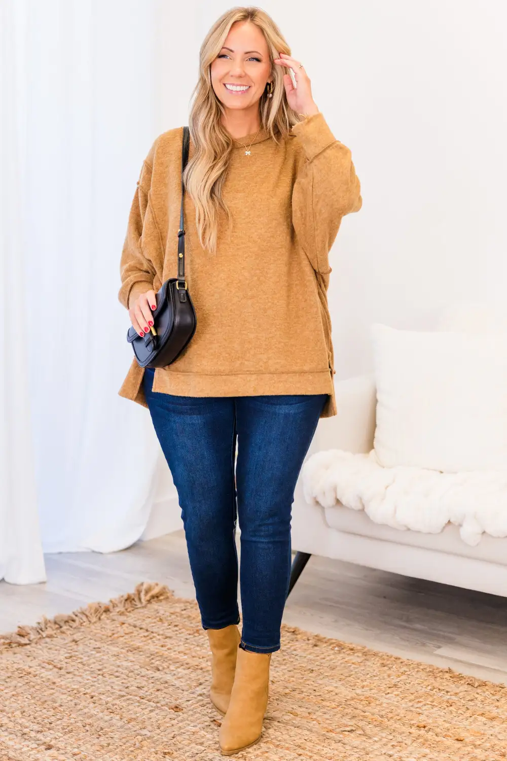 Say Hello Sweater, Deep Camel