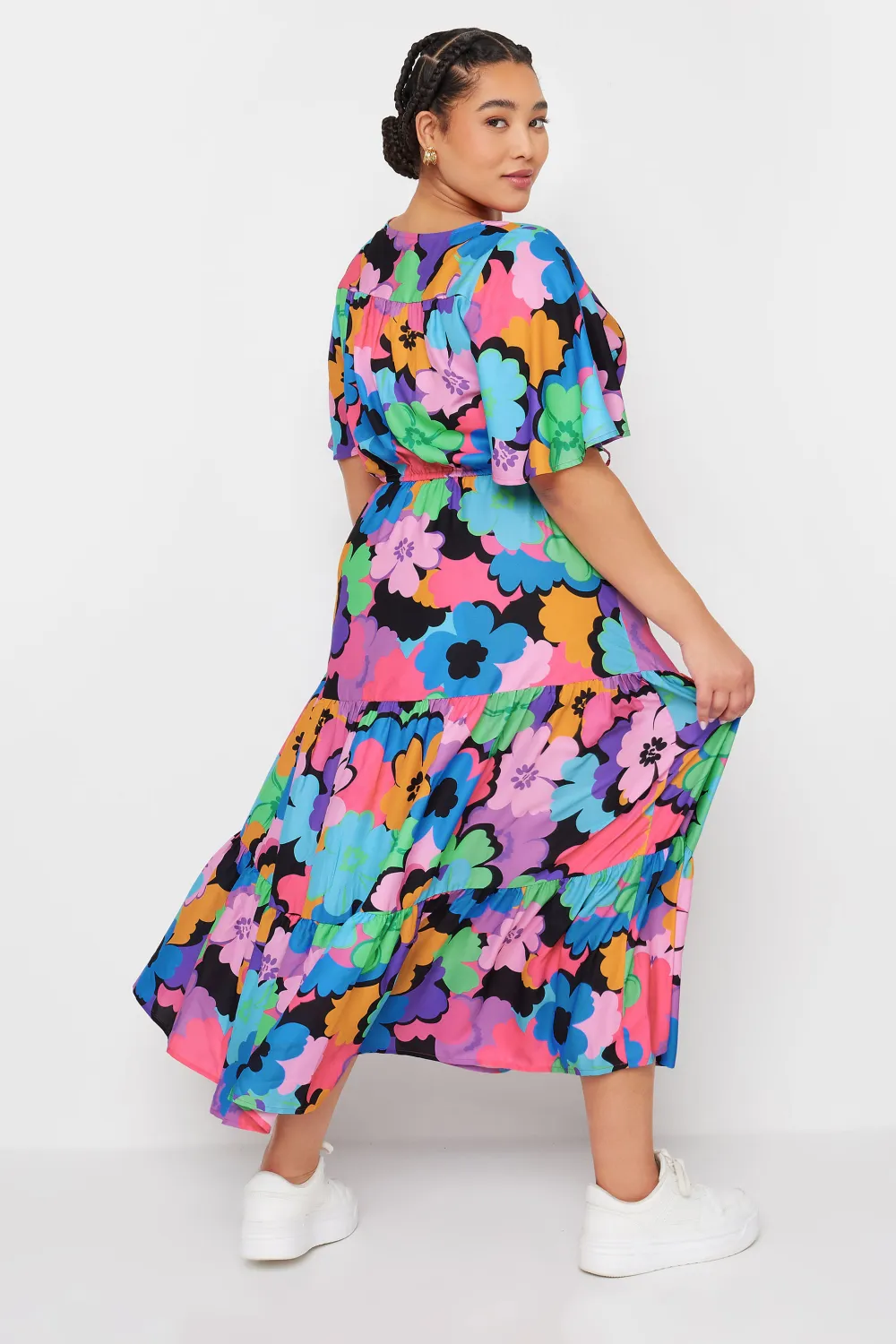 YOURS Curve Purple Floral Print Maxi Dress