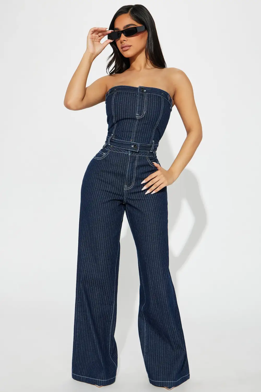 Keep You Close Denim Pant Set - Dark Wash