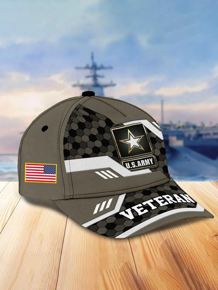 Unisex Casual Independence Day Us Army Print Cap