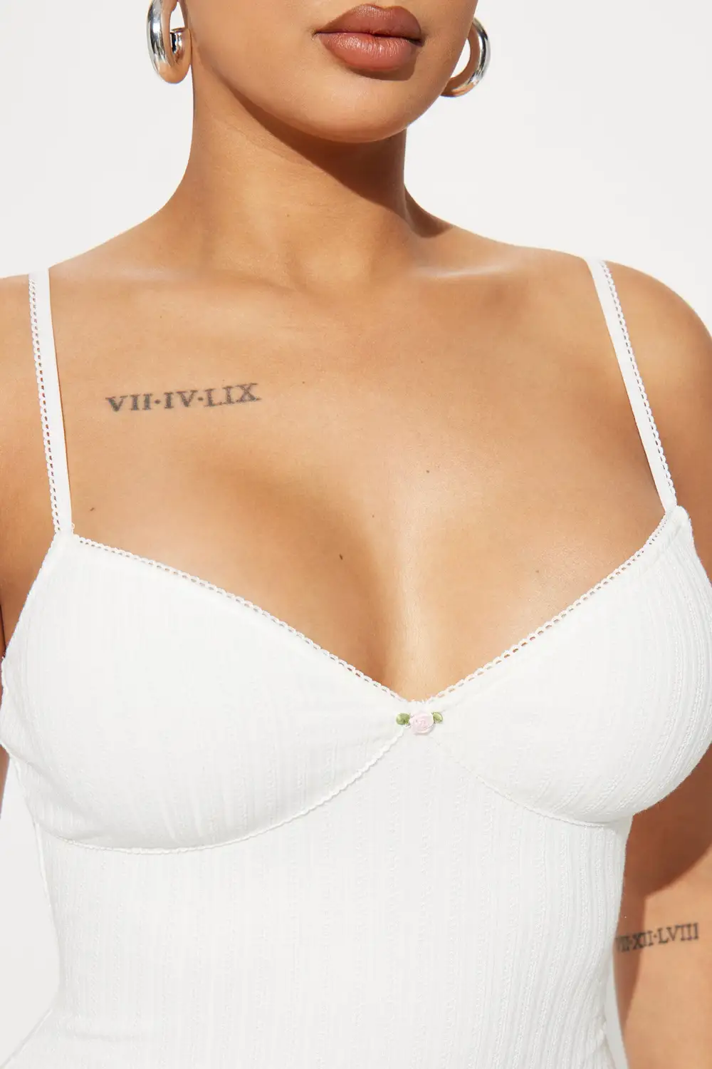 Alicia Ribbed Mini Dress - White