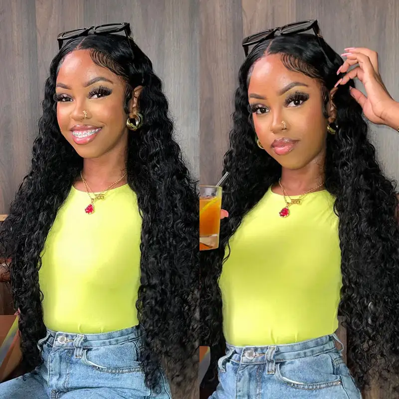 Real HD| Water Wave Glueless Lace Closure Wig 250% Raw Virgin Human Hair Wig