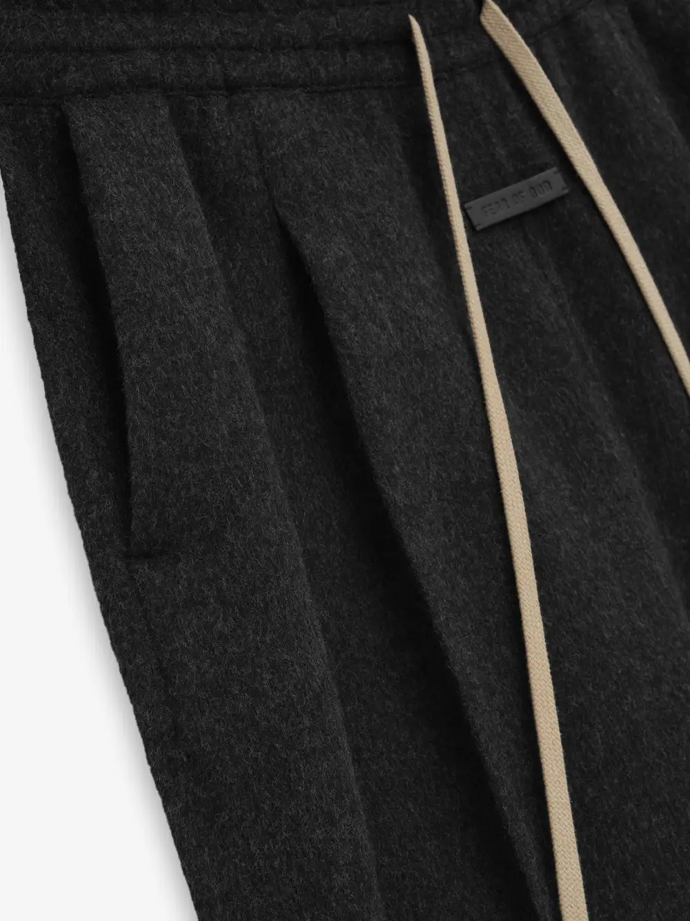 Brushed Wool Cashmere Wide Leg Pants