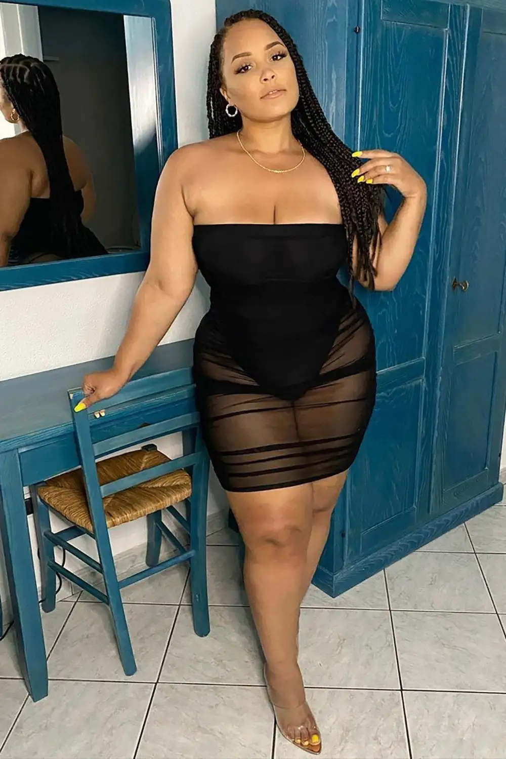 Meet Me In The Club Ruched Mini Dress - Black