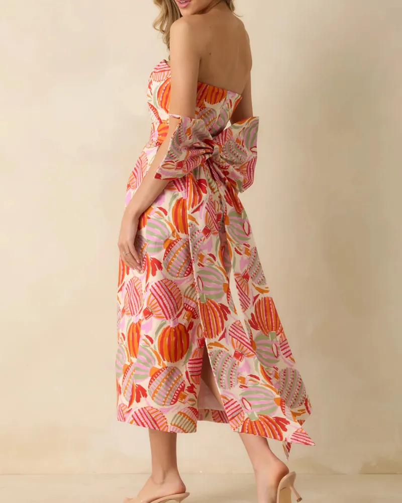 Easy Fit Printed Midi Soft Drape Dress