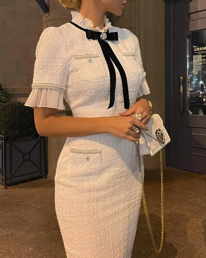 Easy Fit Bodycon Tie Detail Dress