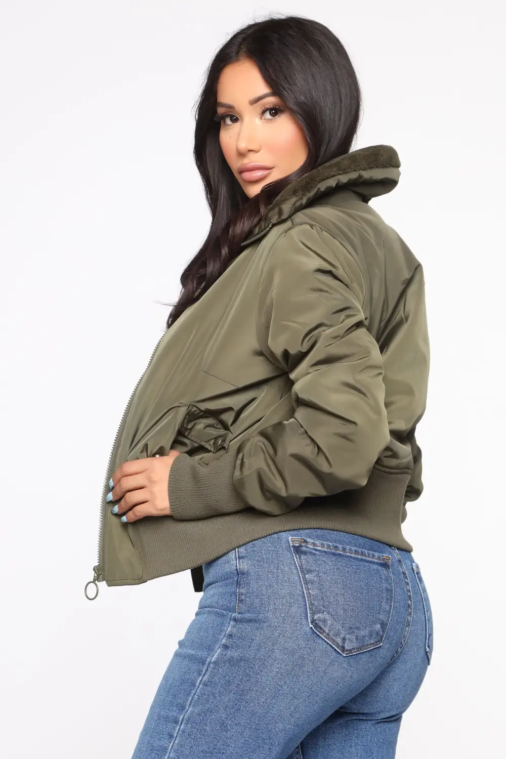 Nights In Denver Bomber Jacket - Olive