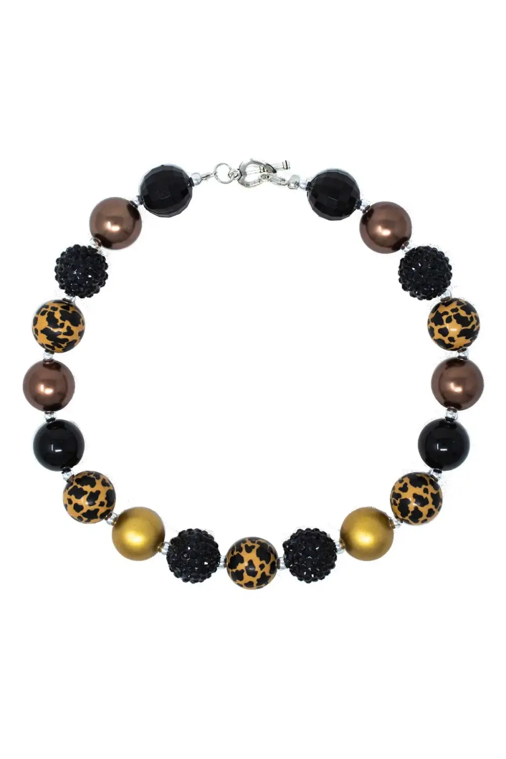 Black Cheetah Bubblegum Necklace