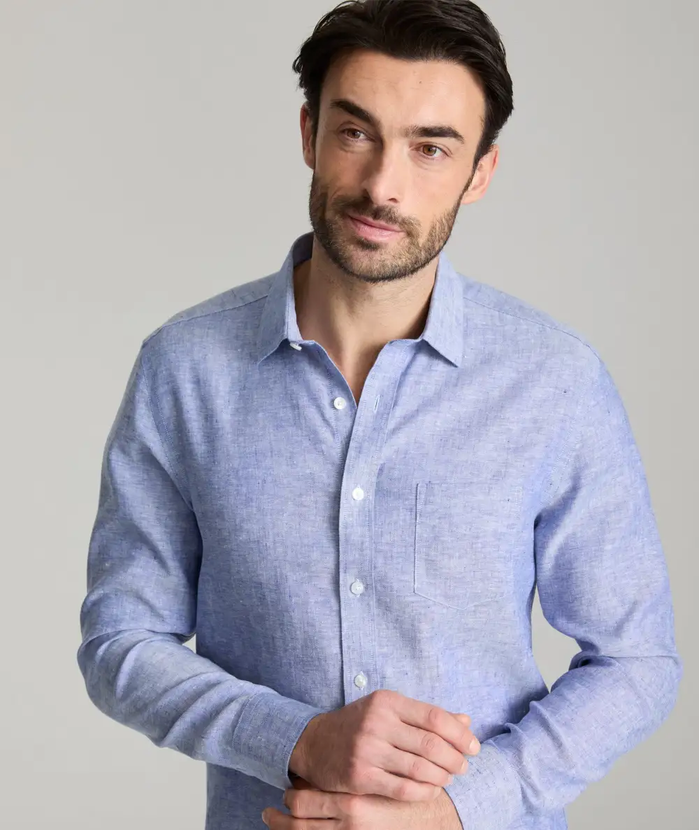 Wrinkle-Resistant Linen Vin Santo Shirt