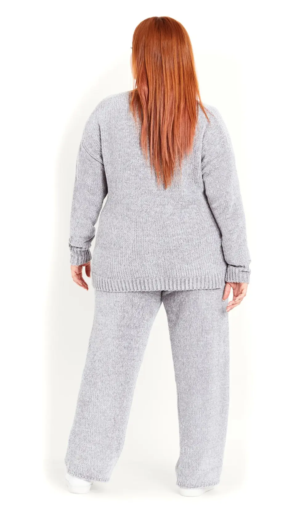 Evans Grey Chenille Cardigan