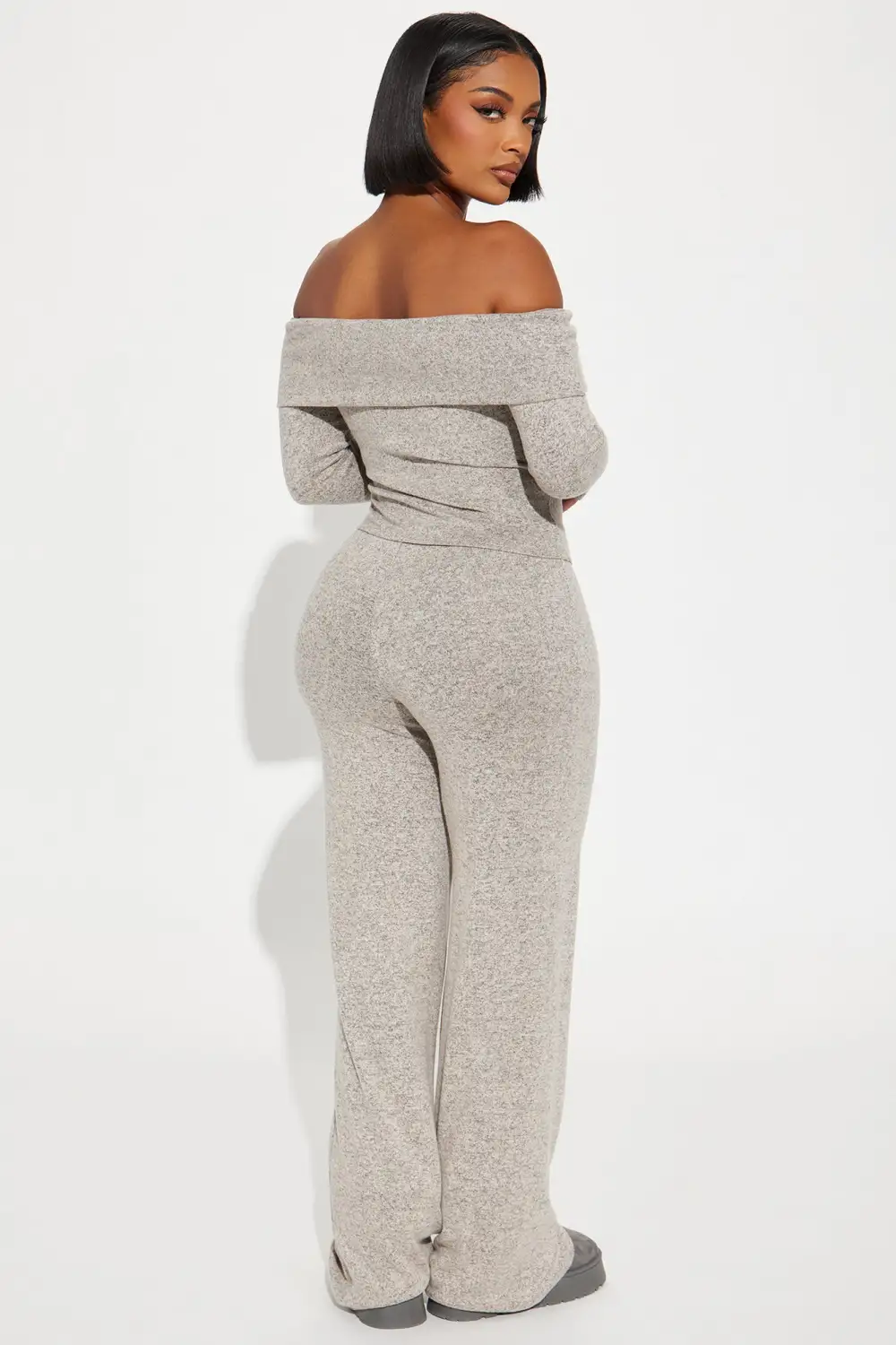 Bella Brushed Knit Pant Set - Oatmeal