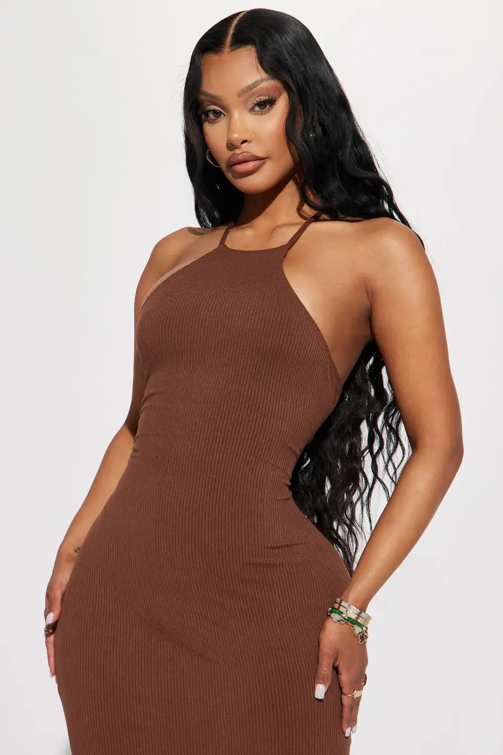Tie Back Crosscriss Maxi Pencil Dress
