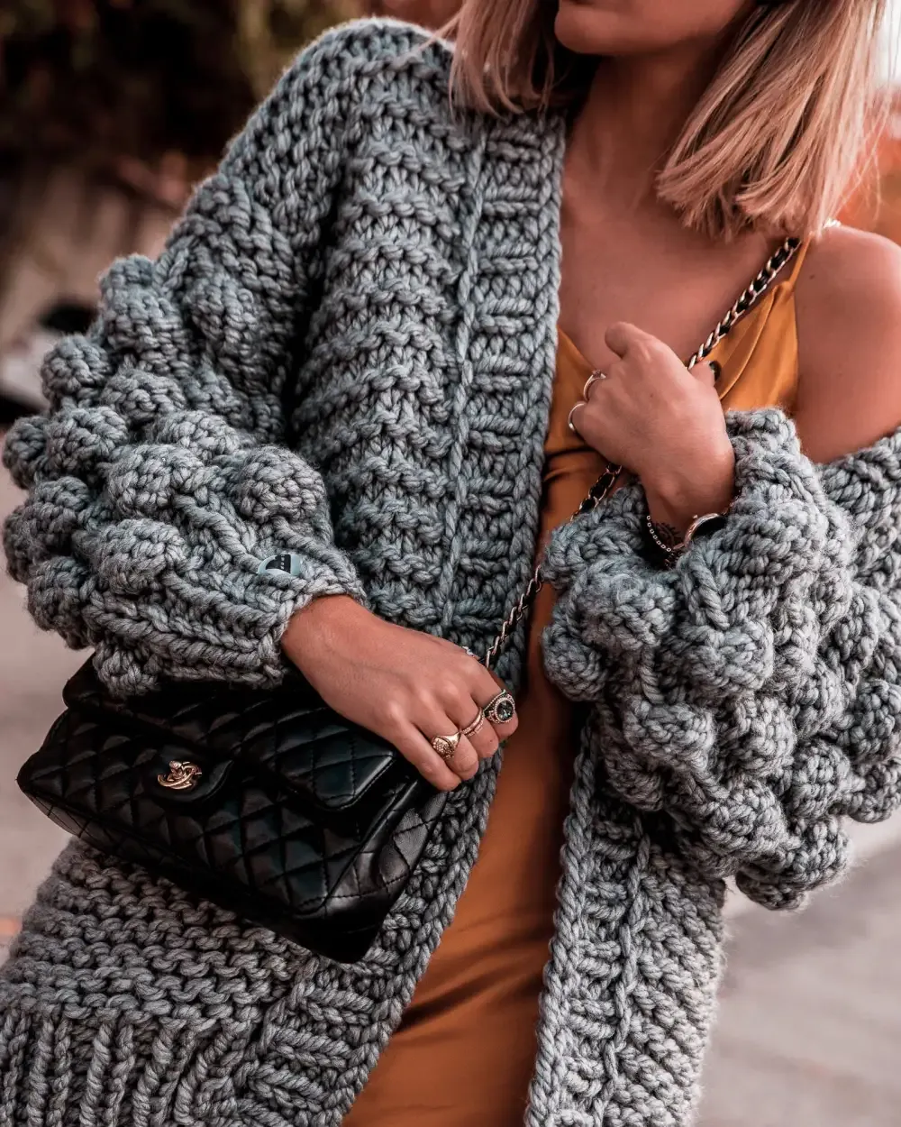 Bubble Sleeve Cardigan