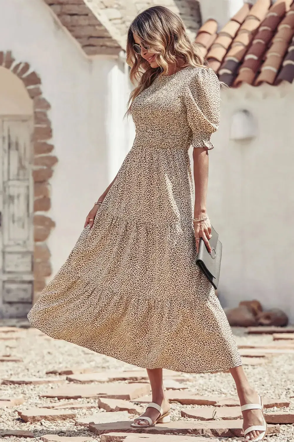 Summer Ruffle Bohemian Tiered Smocked Maxi Dress