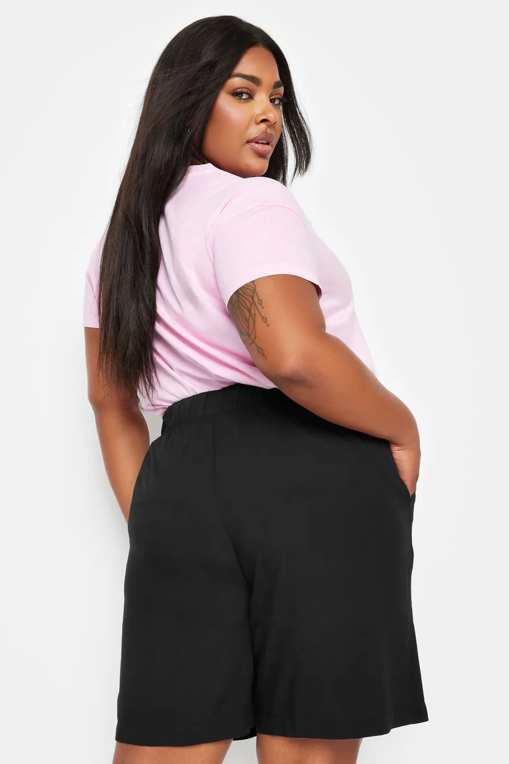 YOURS Curve Black Pull On Shorts