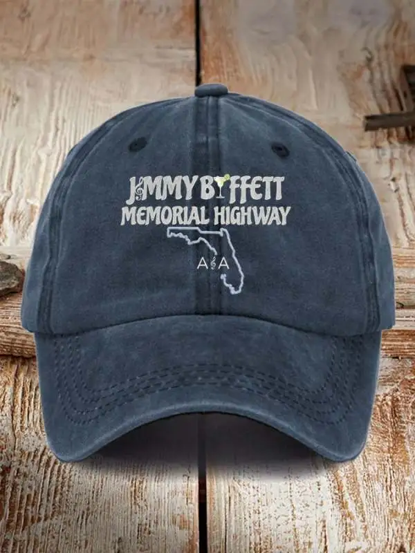 Retro Memorial Highway Print Baseball Cap