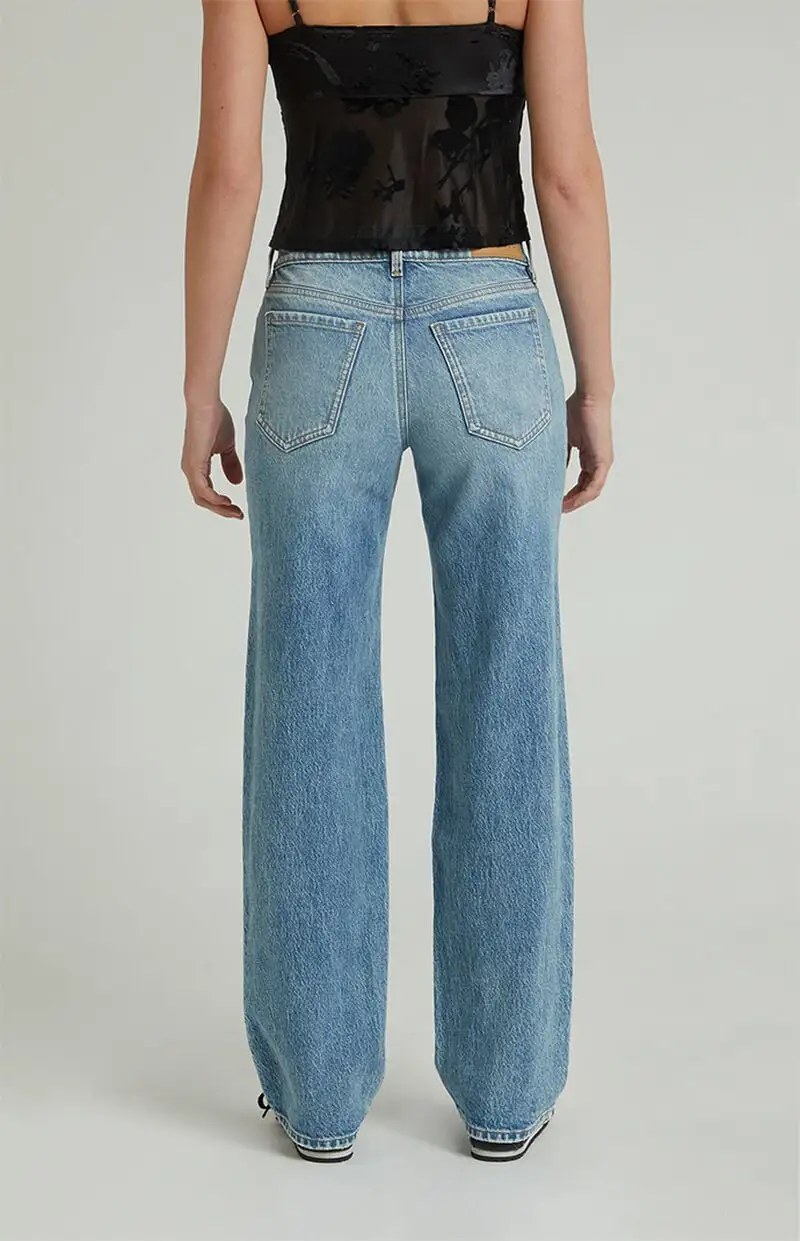 PacSun Jordyn Stretch Low Rise Straight Leg Jeans Medium Indigo