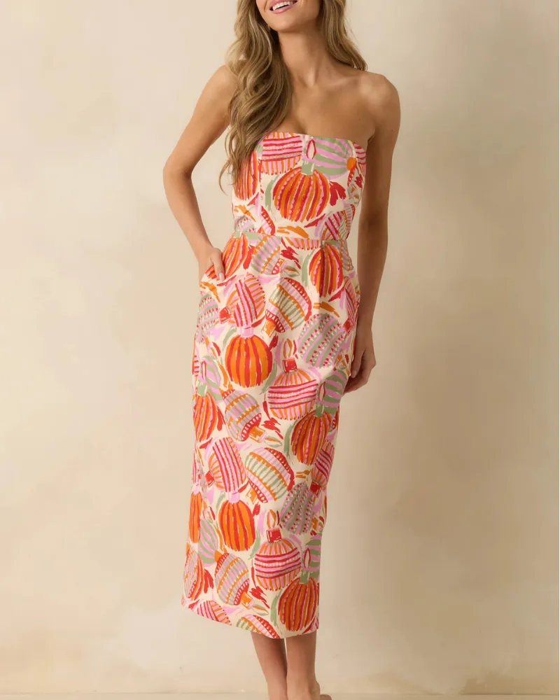 Easy Fit Printed Midi Soft Drape Dress
