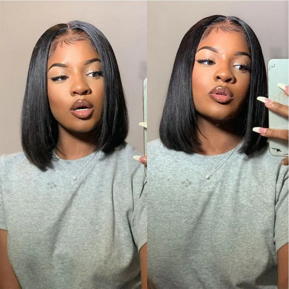 Sterly 13×6 HD Full Lace Short Straight Bob Wigs Human Hair