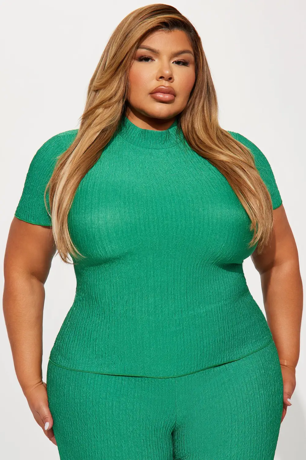 Berlin Textured Pant Set - Kelly Green
