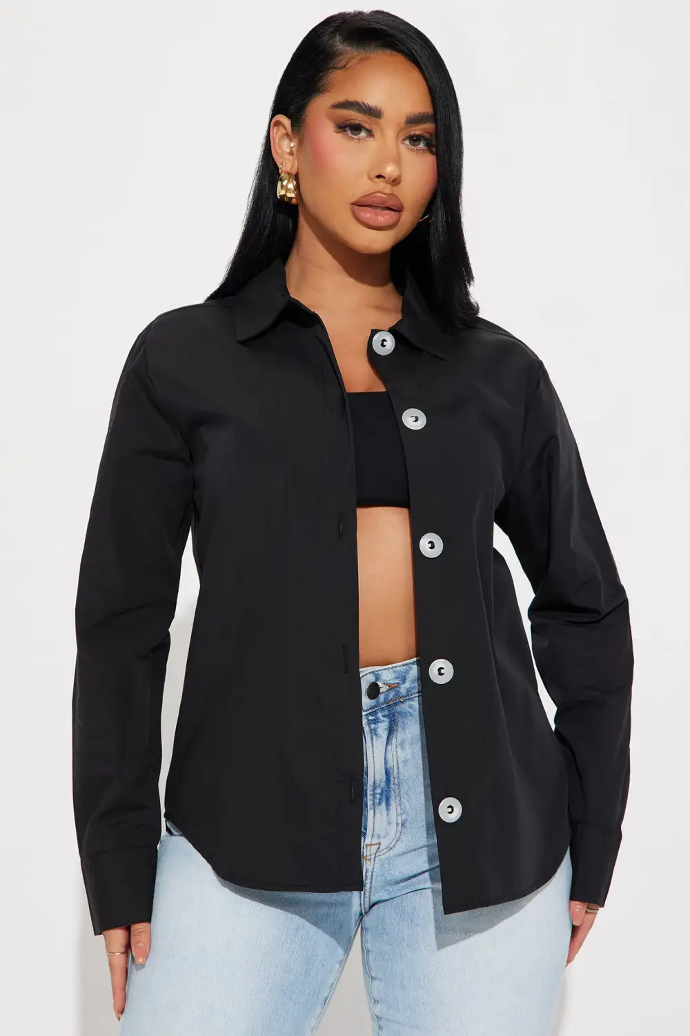 Manifesting Needs Poplin Shirt - Black