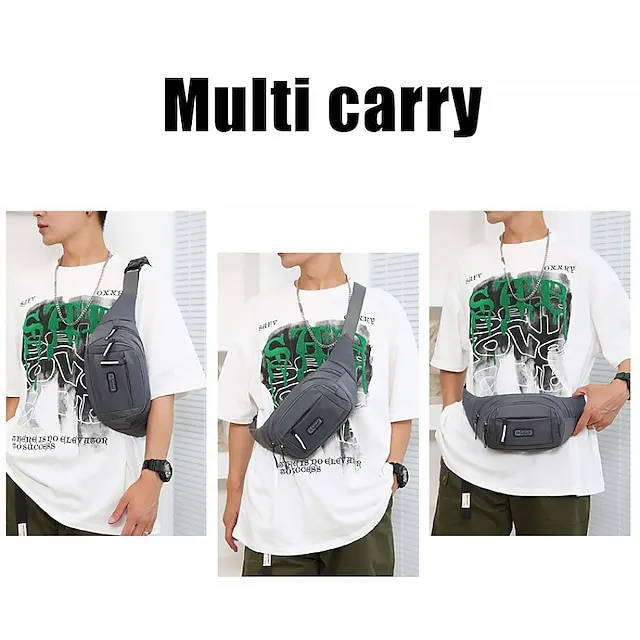 Women's Crossbody Bag Shoulder Bag Belt Bag Nylon Outdoor Shopping Holiday Zipper Large Capacity Waterproof Lightweight Solid Color Black Blue Green