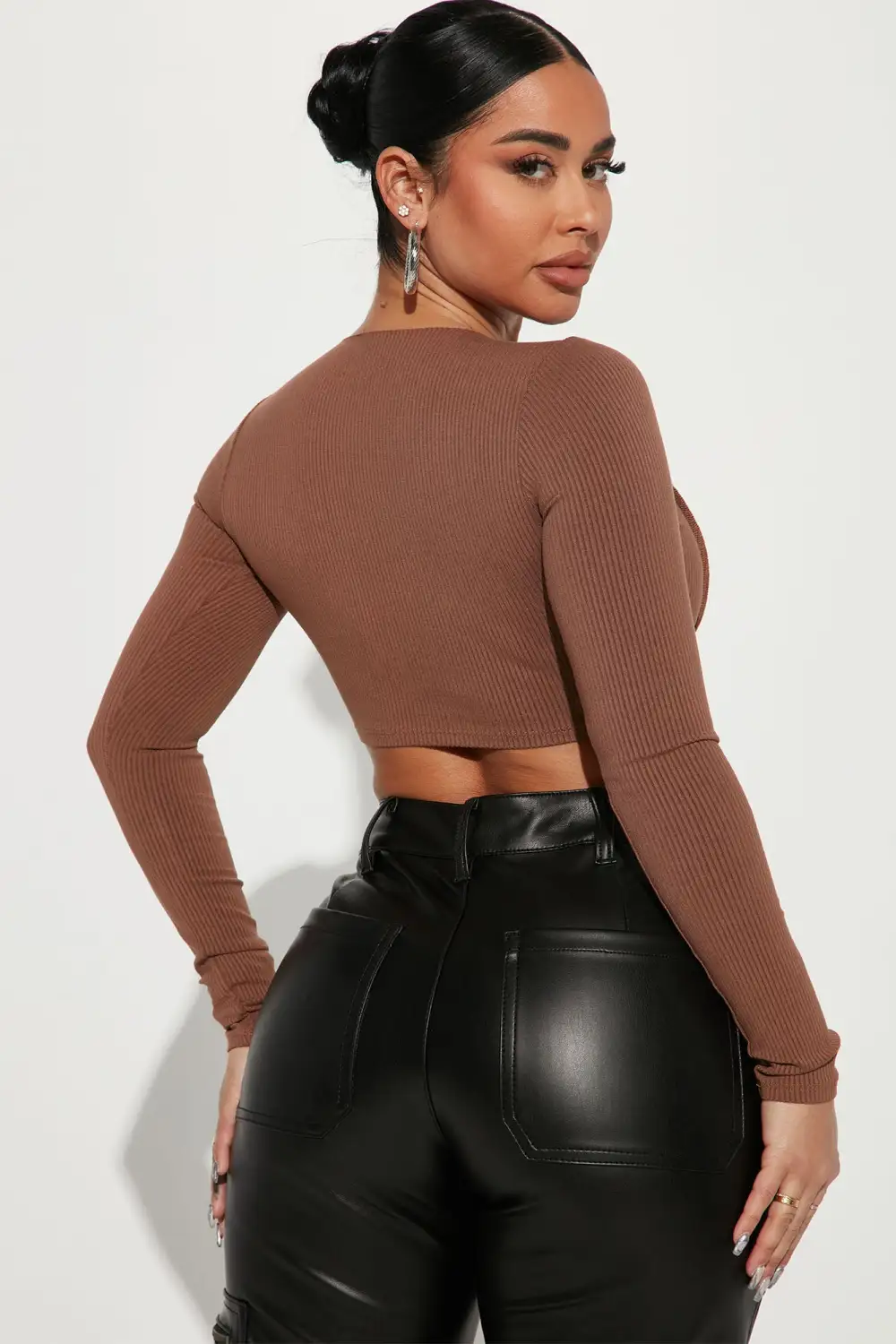 Lindsay Snatched Top - Medium Brown