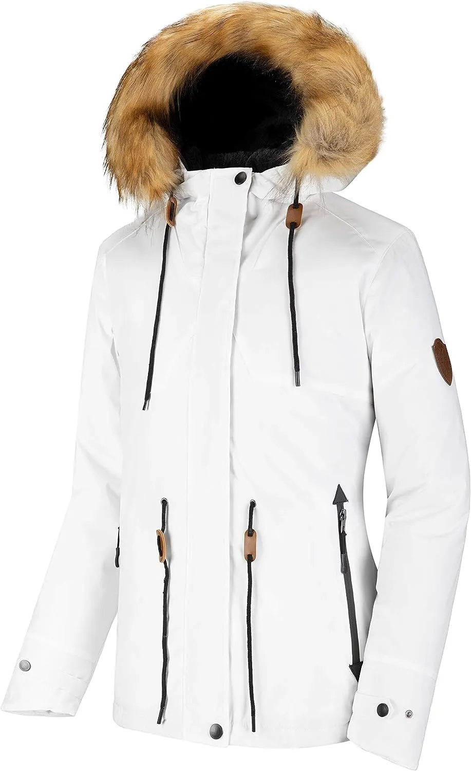 Women's Waterproof Ski Jacket Hooded Winter Snow Coat Mountain Snowboarding Jackets Insulated Fleece Parka