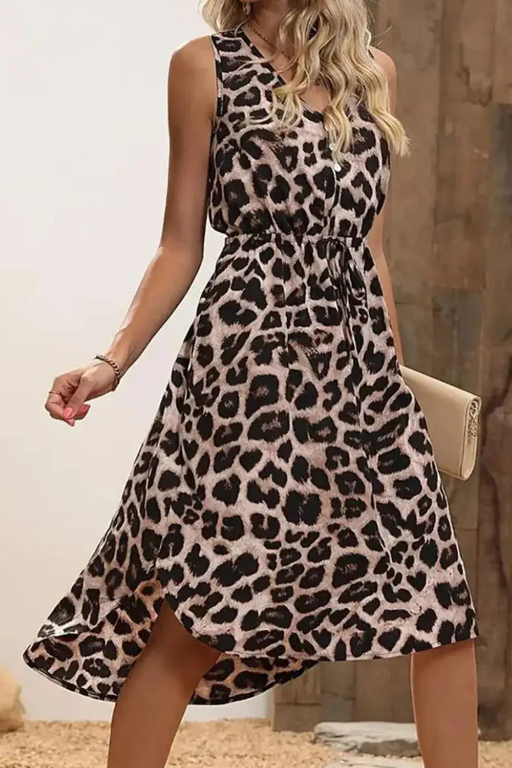 Relaxed Tie Waist A-Line Dress