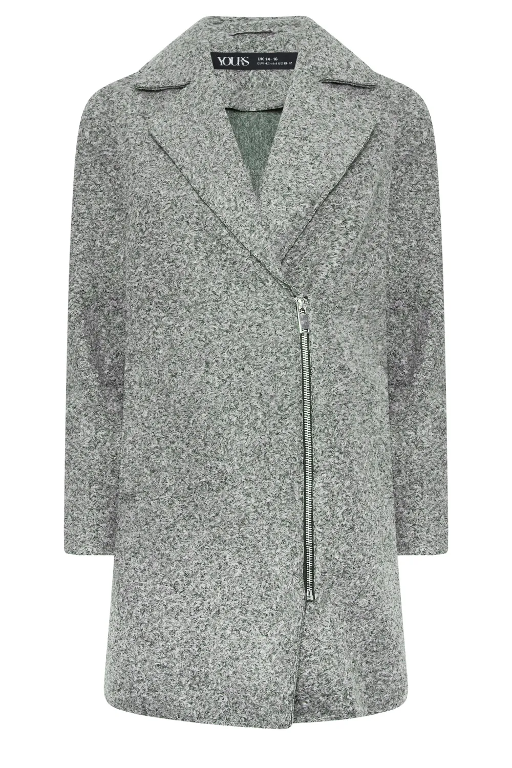 YOURS PETITE Curve Grey Boucle Formal Coat