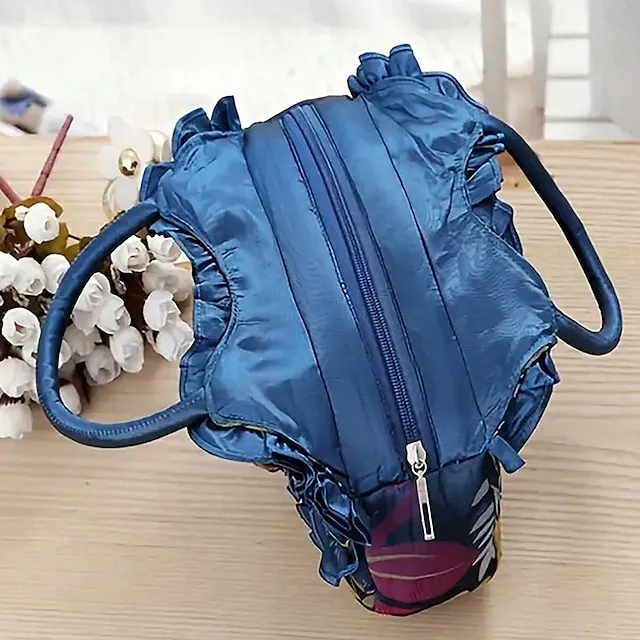 Women's Handbag Silk Party Daily Flower Durable Anti-Dust Solid Color Black Red Blue