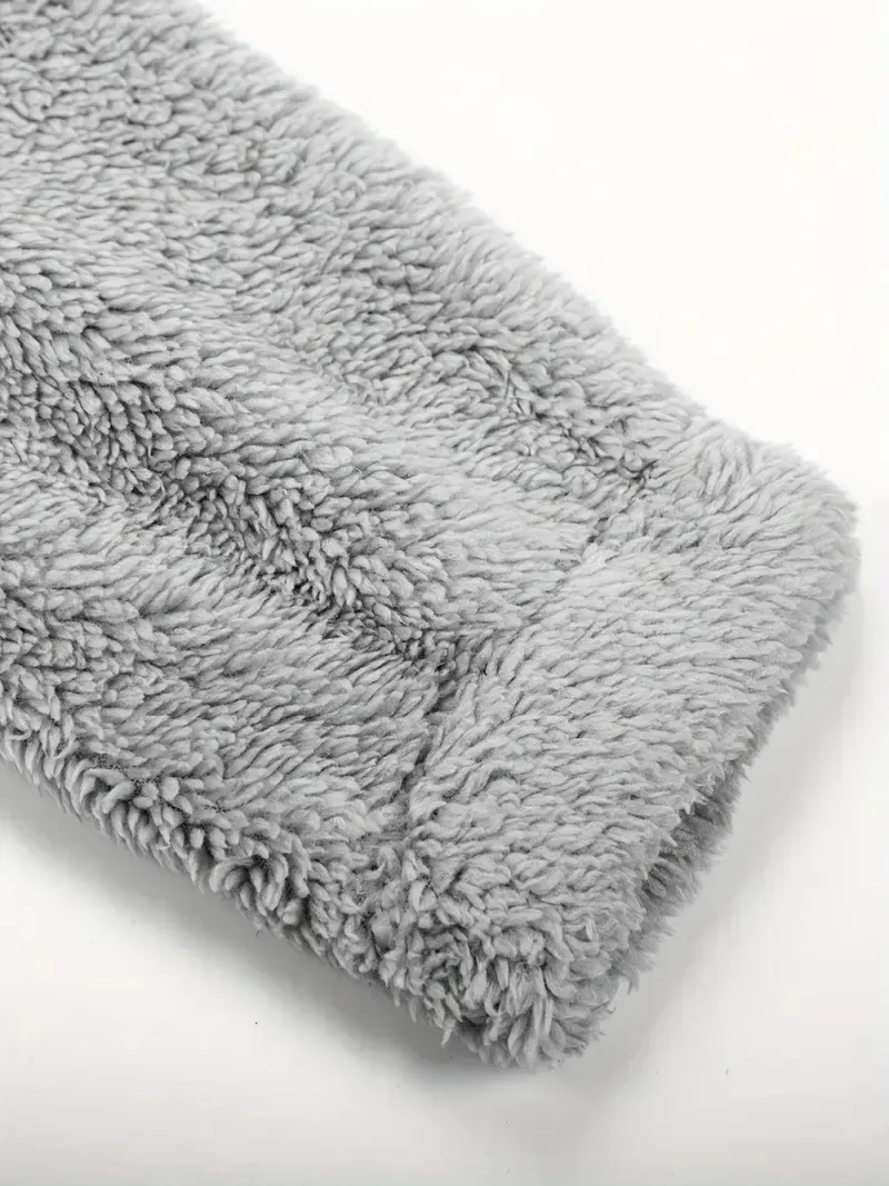 Fuzzy Hooded Pajama Jumpsuit For Music Festival, Comfy & Cute Long Sleeve Zipper Pajamas, Women's Lingerie & Sleepwear