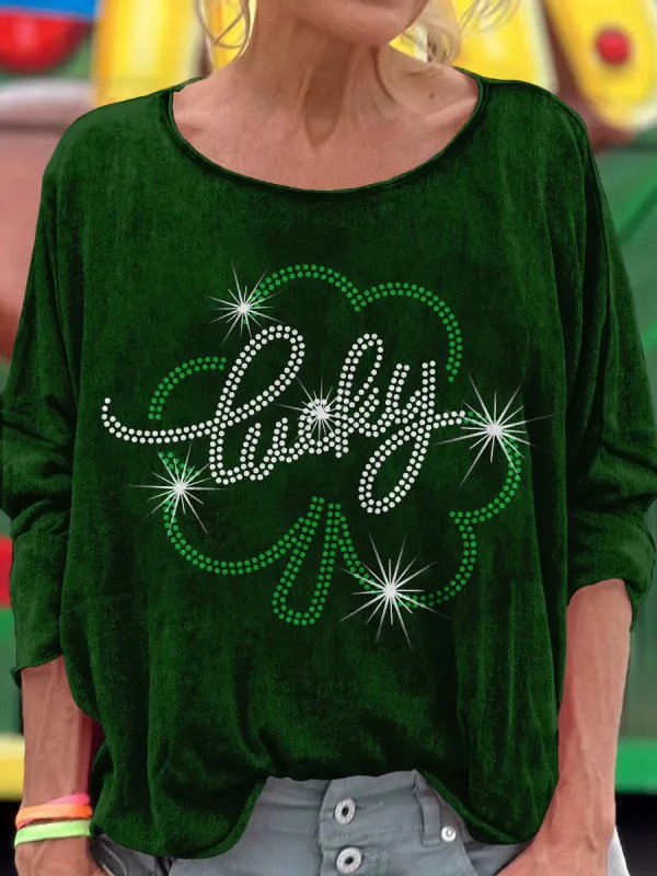 St Patrick's Day Shamrock Art Long Sleeve Top