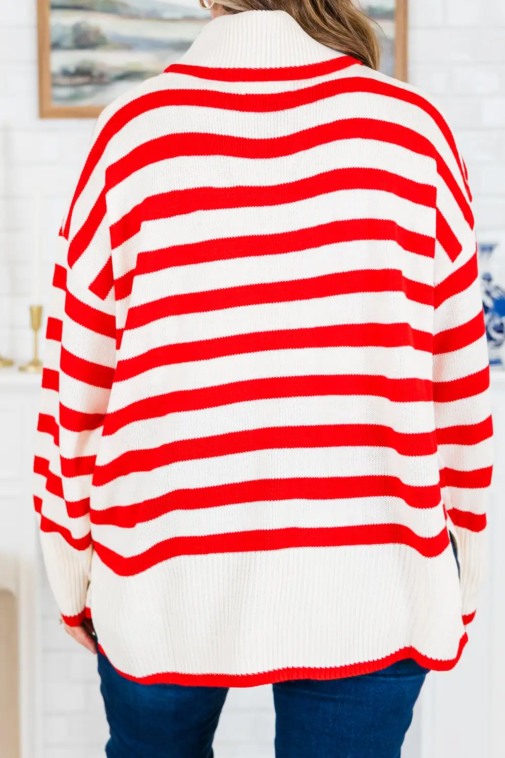 Striped Moments Sweater, Red