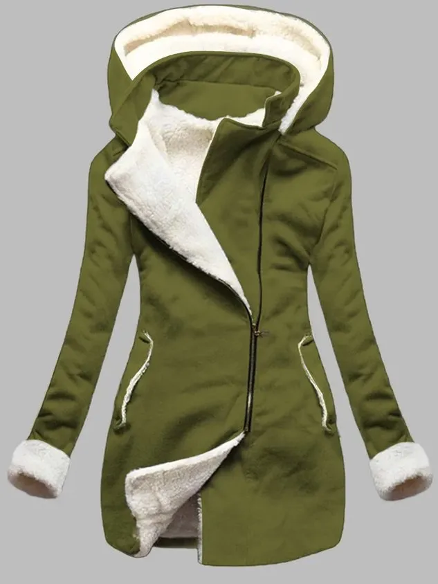 Autumn and winter casual warm sweater Long Sleeve Plain Zipper Fleece Coat