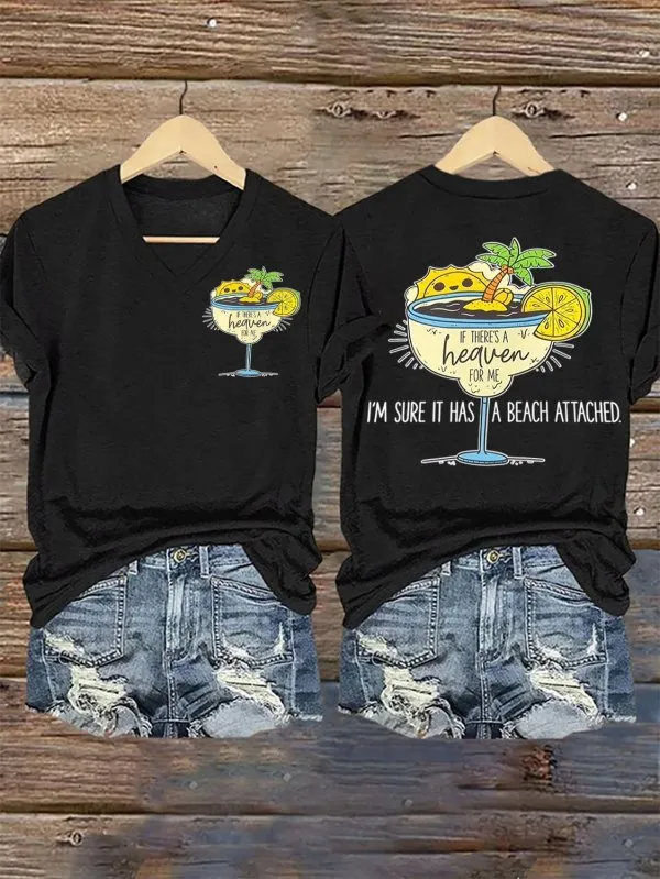 Women's If There'S A Heaven For Me I'M Sure It Has A Beach Attached T-Shirt