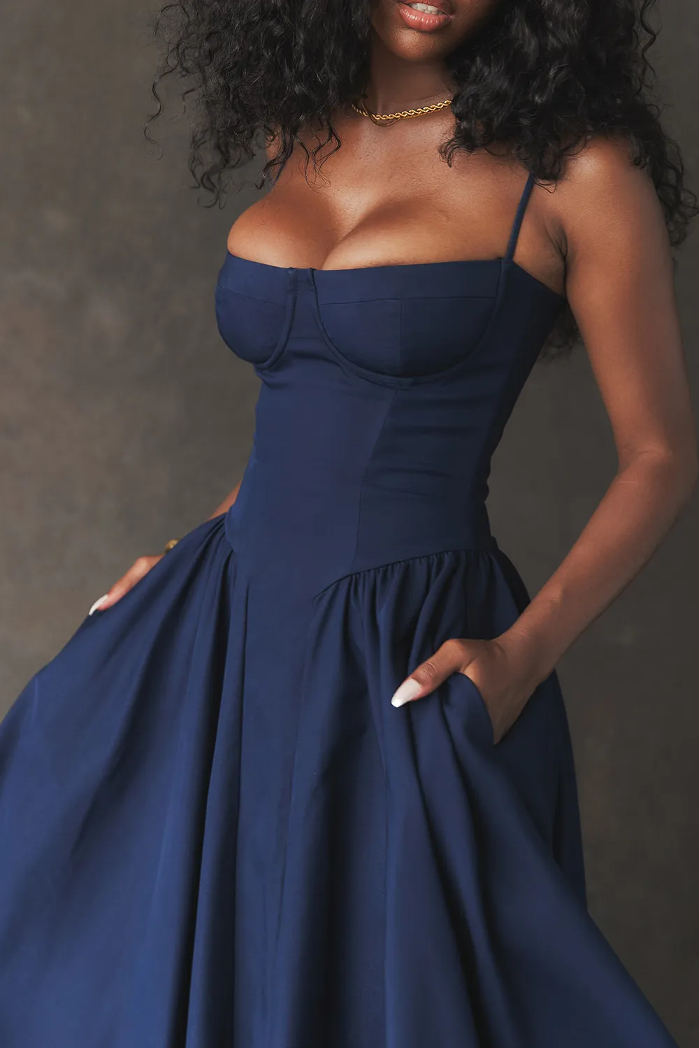 TAUPE CORSET SUNDRESS