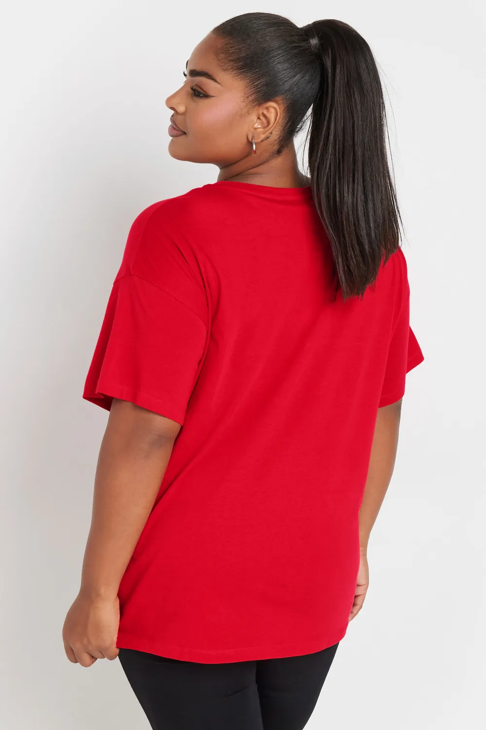 YOURS Curve Black 'Meowy Christmas' Slogan T-Shirt