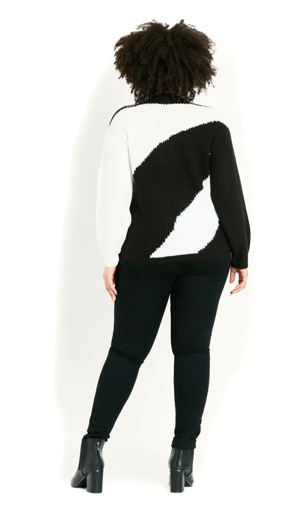 Evans Black Mono Colour Block Jumper