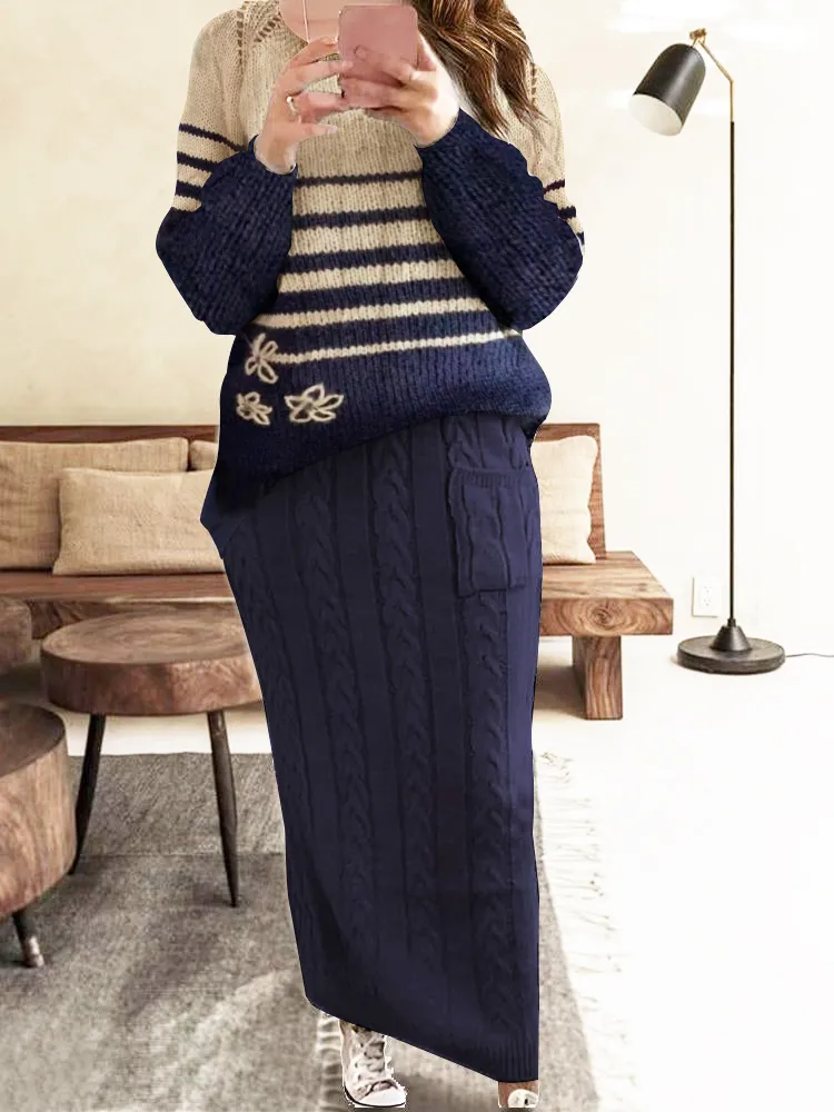 Needle Sweater Suit Skirt