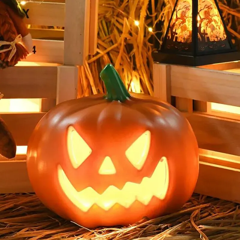 24*20cm Halloween Led Pumpkin Lamp Flashing Ghost Lighting Festival Park Indoor Garden Decoration New
