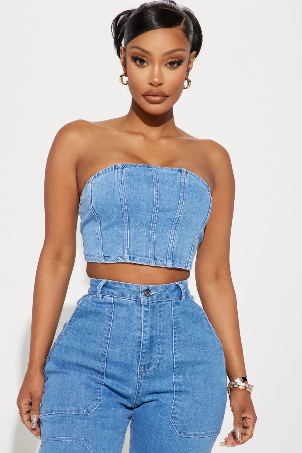 Nathalia Pant Set - Medium Wash