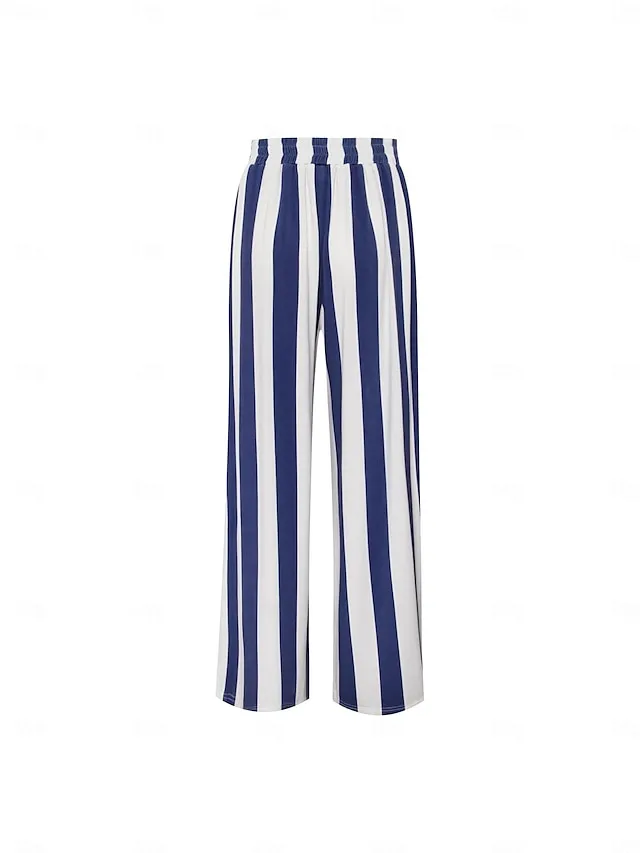 Striped Strapless Pocket Beach Jumpsuit