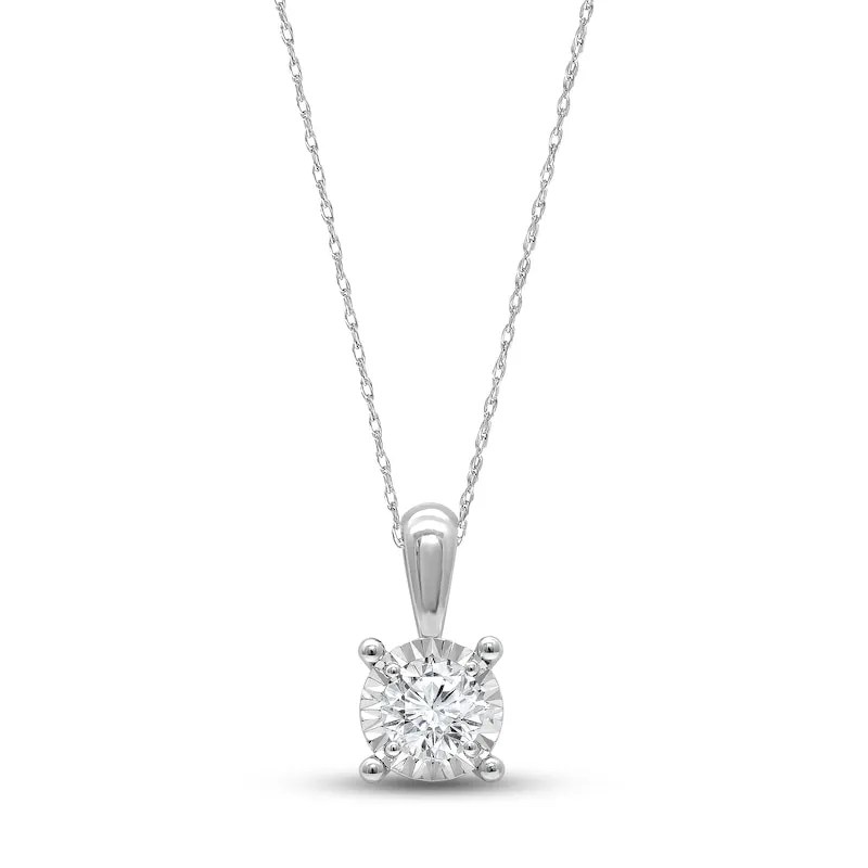 Diamond Necklace 1/3 ct tw Round-cut Sterling Silver 18